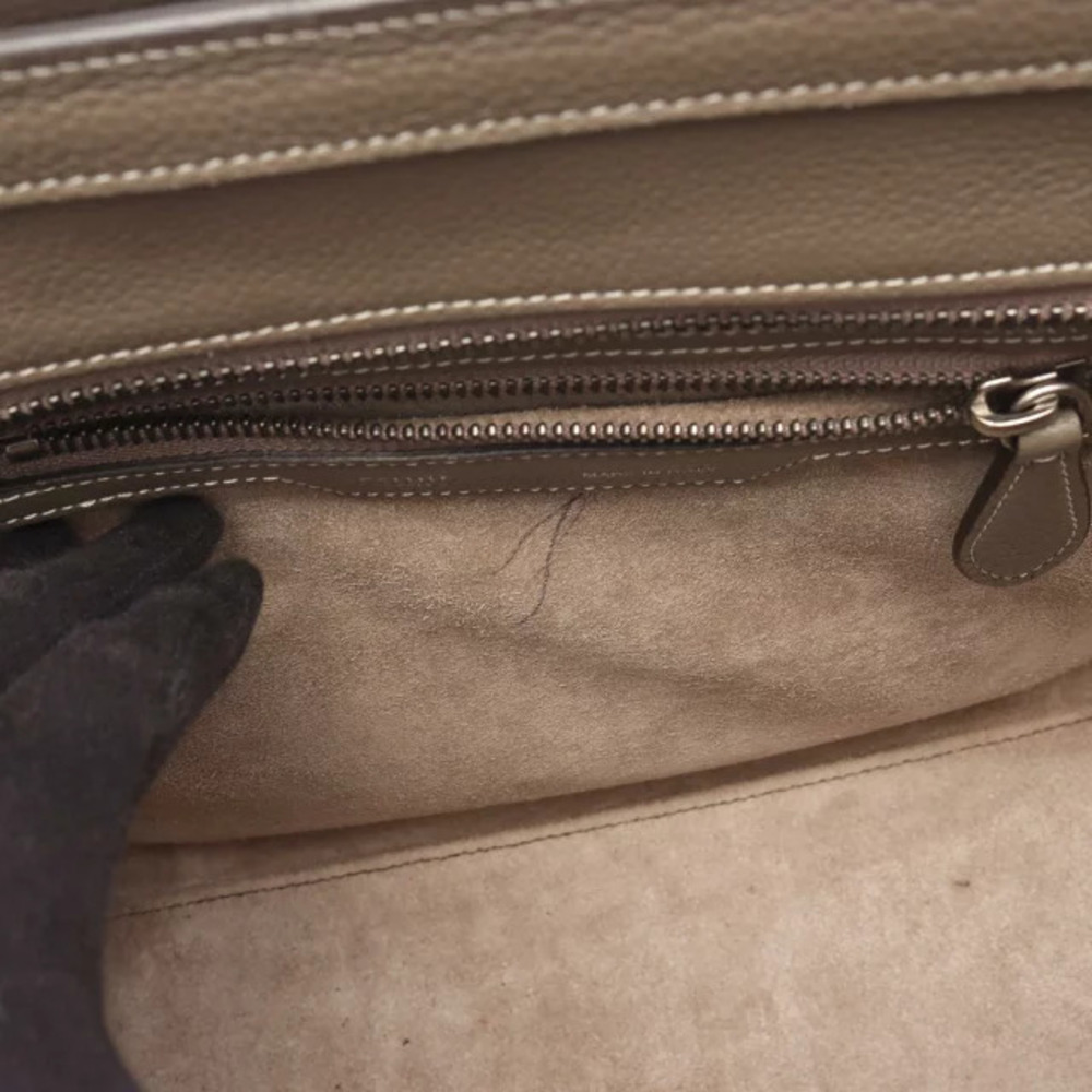 Celine Leather Greige Shopper Luggage Tote Bag - Picture 5 of 8